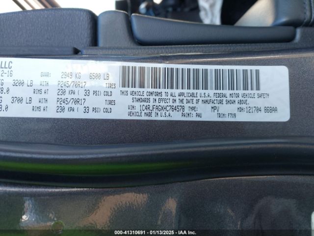 1C4RJFAGXHC764578 Jeep Grand Cherokee
