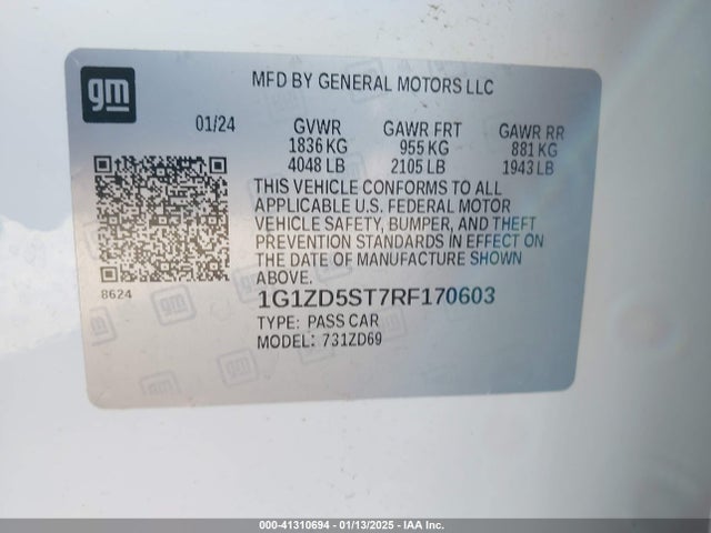 1G1ZD5ST7RF170603 Chevrolet Malibu