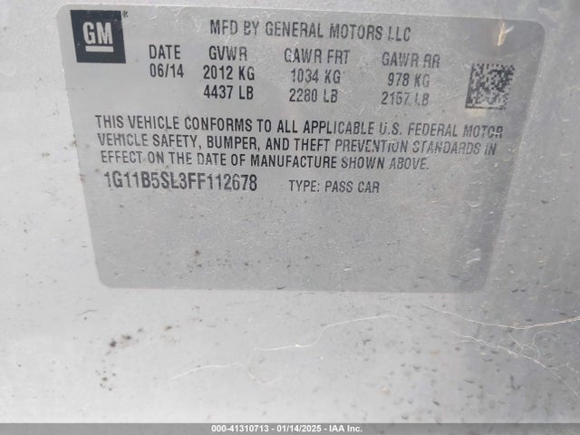 1G11B5SL3FF112678 Chevrolet Malibu