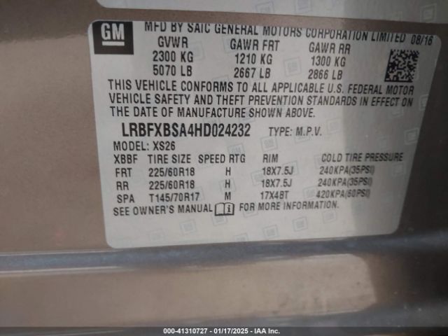 LRBFXBSA4HD024232 Buick Envision