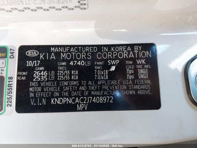 KIA Sportage 2018 KNDPNCAC2J7408972 Image 9