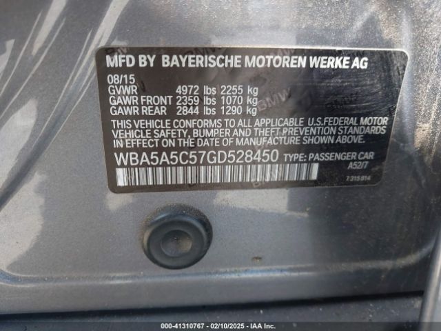 WBA5A5C57GD528450 BMW 5 Series