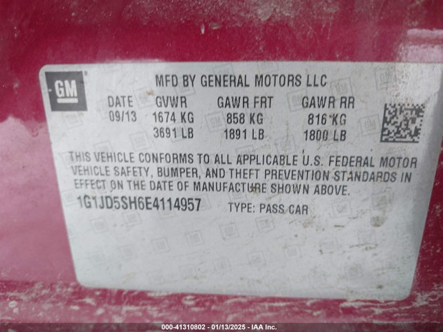 1G1JD5SH6E4114957 Chevrolet Sonic