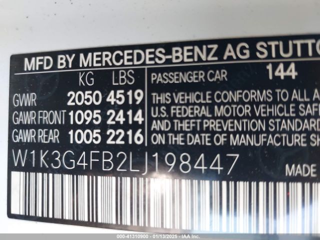 2020 MERCEDES-BENZ A-CLASS W1K3G4FB2LJ198447 Photo 8