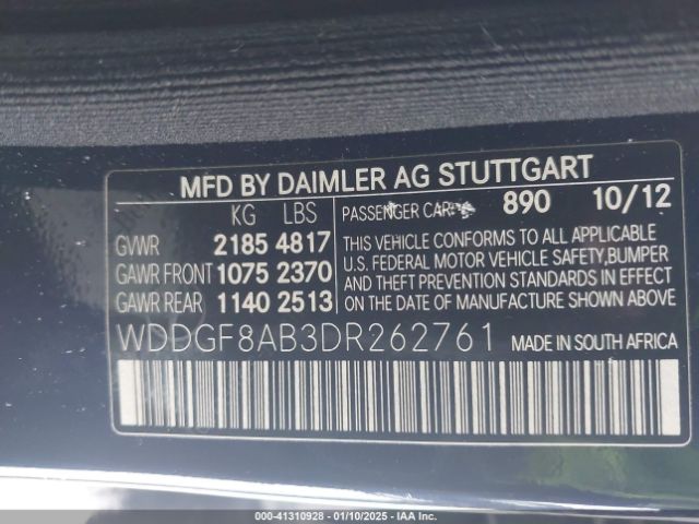2013 MERCEDES-BENZ C-CLASS WDDGF8AB3DR262761 Photo 8