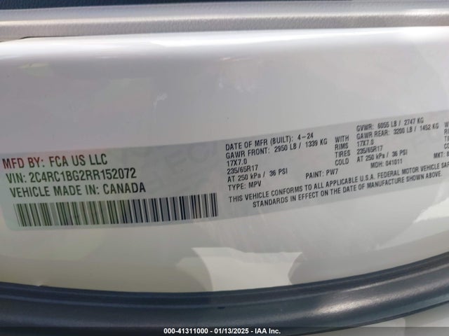 2C4RC1BG2RR152072 Chrysler Pacifica