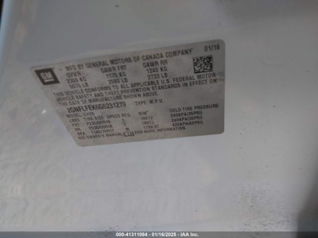 2GNFLFEK6G6231279 Chevrolet Equinox