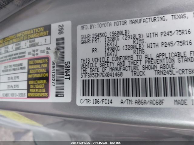 5TFSX5EN7GX041460 Toyota Tacoma