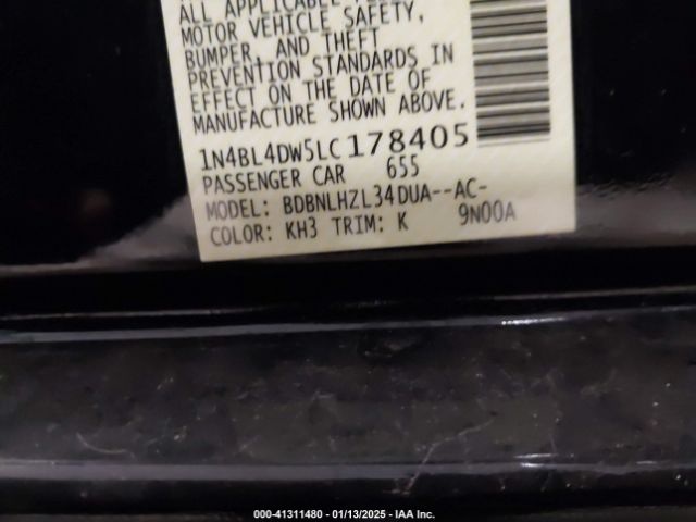 1N4BL4DW5LC178405 Nissan Altima Sv Intelligent Awd