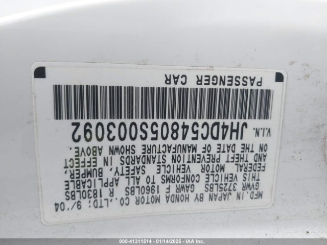 2005 ACURA RSX JH4DC54805S003092 Photo 8