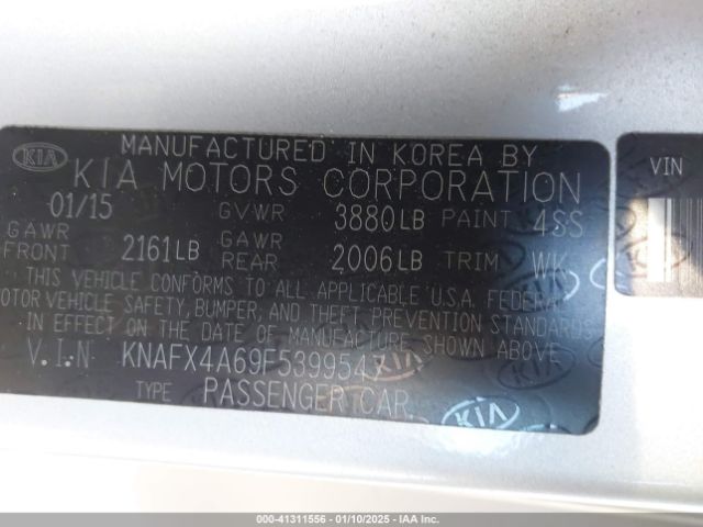 KNAFX4A69F5399547 KIA FORTE LX
