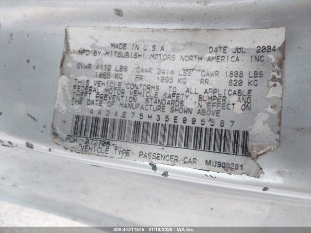 2005 MITSUBISHI ECLIPSE SPYDER 4A3AE75H35E005567 Photo 8