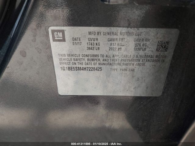 1G1BE5SM4H7228425 Chevrolet Cruze Lt Auto