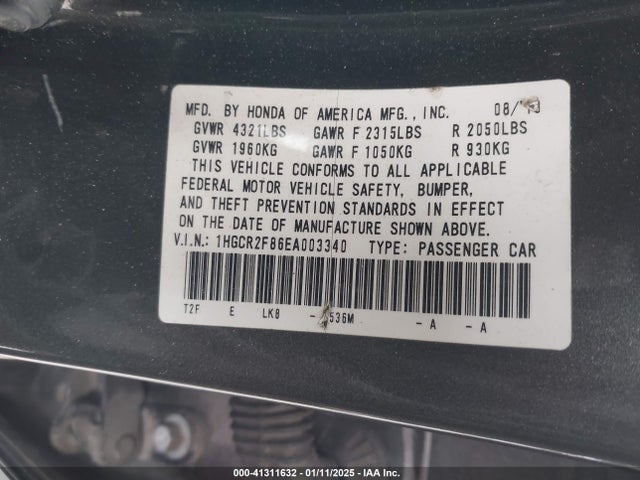 Honda Accord Ex-l 2014 1HGCR2F86EA003340 Image 9