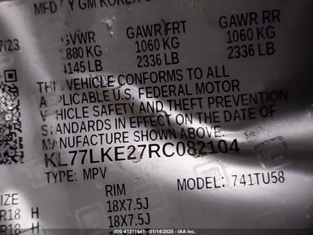 KL77LKE27RC082104 Chevrolet Trax Fwd Activ