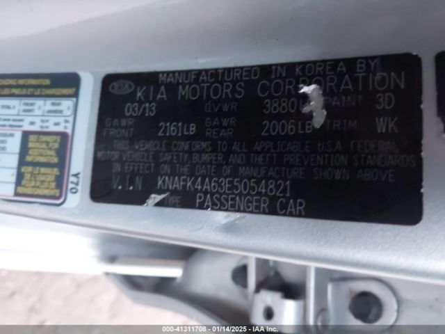KNAFK4A63E5054821 KIA FORTE LX