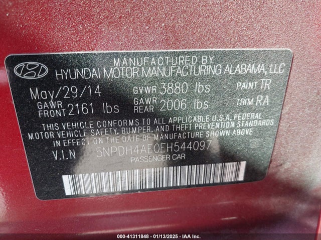 Hyundai ELANTRA SE 2014 5NPDH4AE0EH544097 Image 9
