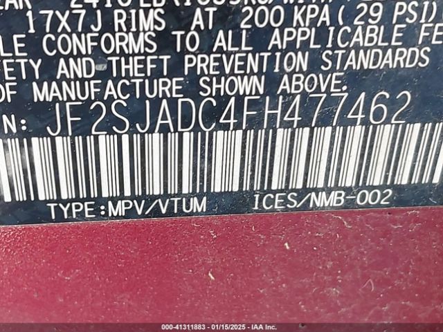 JF2SJADC4FH477462 Subaru Forester 2.5i Premium