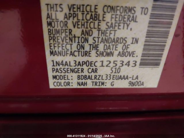 1N4AL3AP0EC125343 Nissan Altima 2.5 S