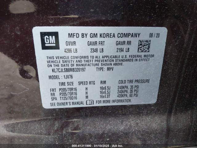 2021 CHEVROLET TRAX KL7CJLSB8MB320197 Photo 8