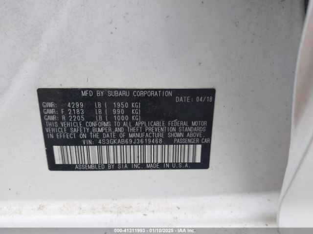 4S3GKAB69J3619468 Subaru Impreza 2.0i Premium