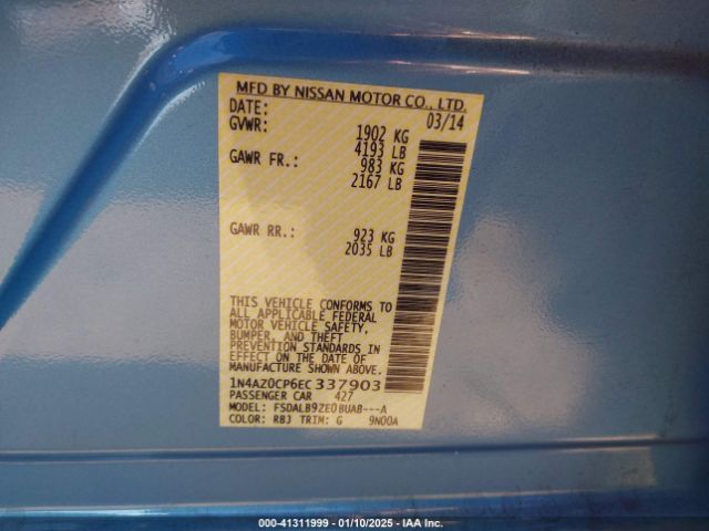 1N4AZ0CP6EC337903 Nissan LEAF S