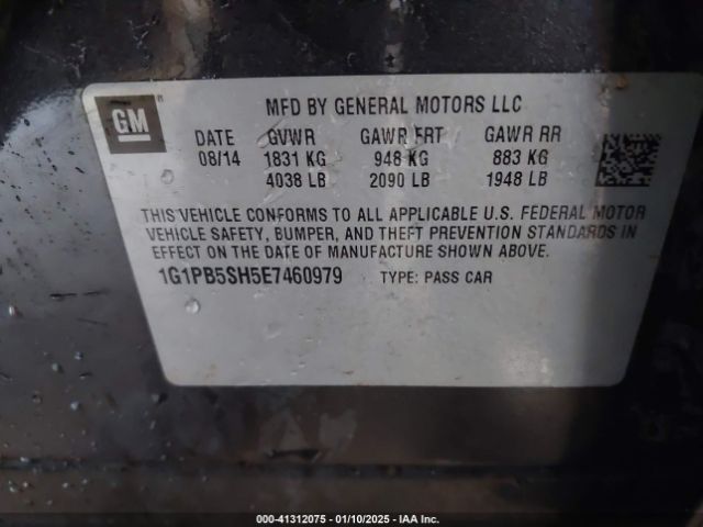 1G1PB5SH5E7460979 Chevrolet Cruze Ls Manual
