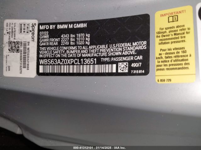 2023 BMW M4 WBS63AZ0XPCL13651 Photo 8