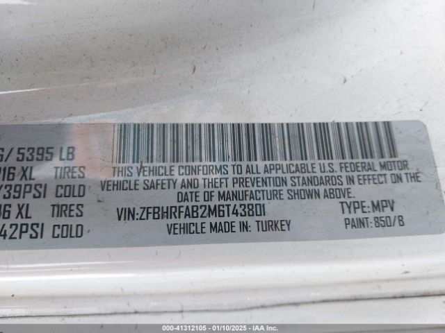 ZFBHRFAB2M6T43801 RAM Promaster City Tradesman