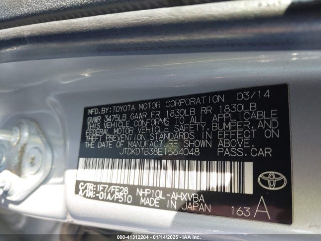 JTDKDTB38E1564048 Toyota Prius C One