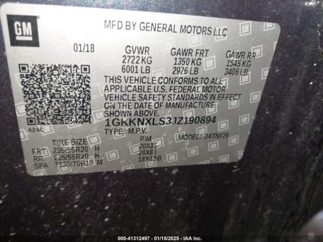 1GKKNXLS3JZ190894 GMC Acadia Denali