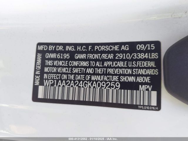 WP1AA2A24GKA09259 Porsche Cayenne