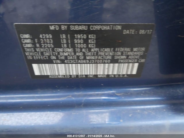 Subaru Impreza 2.0i Premium 2018 4S3GTAB69J3700760 Image 9