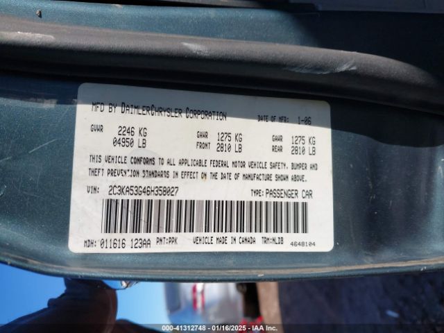2006 CHRYSLER 300 2C3KA53G46H358027 Photo 8