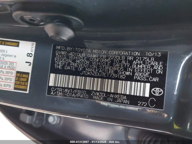 JTDKN3DU7E1739182 Toyota Prius