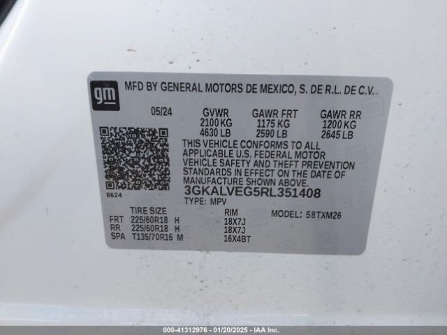3GKALVEG5RL351408 GMC Terrain Awd Slt