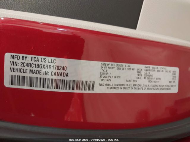 2C4RC1BGXRR170240 Chrysler Pacifica Touring L