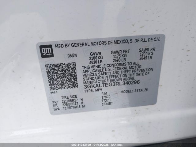 3GKALTEG3RL340296 GMC Terrain Awd Sle