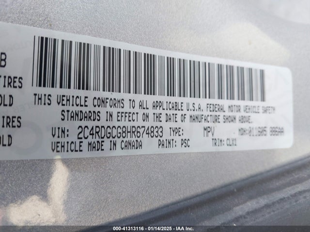 Dodge Grand Caravan Sxt 2017 2C4RDGCG8HR674833 Image 9