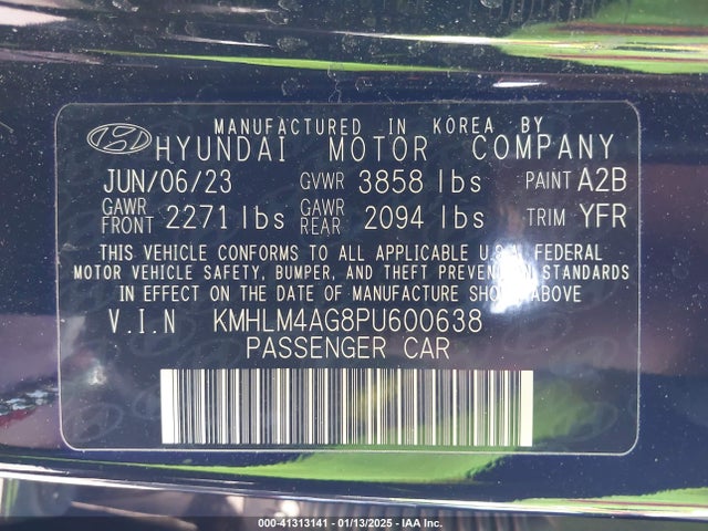 Hyundai ELANTRA SEL 2023 KMHLM4AG8PU600638 Image 9