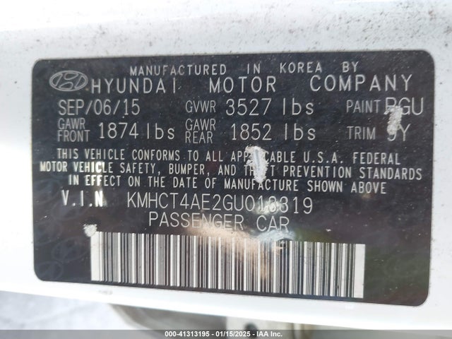 Hyundai ACCENT SE 2016 KMHCT4AE2GU013319 Image 9
