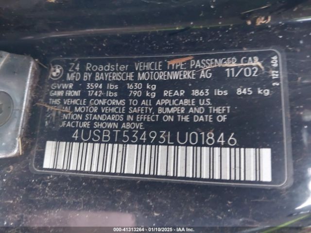 2003 BMW Z4 4USBT53493LU01846 Photo 8