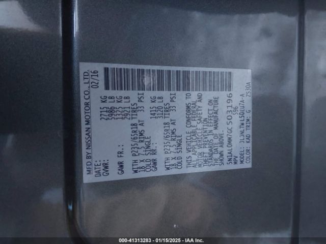 5N1AL0MM7GC503196 Infiniti QX60