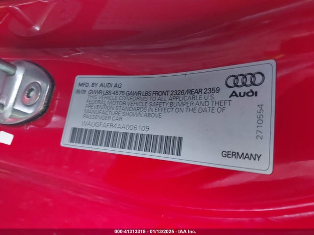 2010 AUDI A5 WAUGFAFR4AA006109 Photo 8