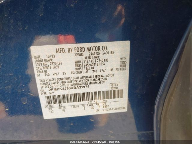 2FMPK4J93RBA31974 Ford EDGE SEL