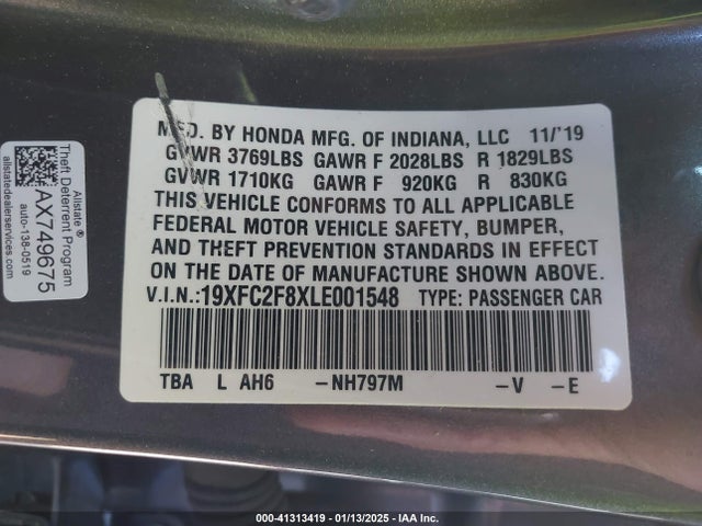 Honda Civic Sport 2020 19XFC2F8XLE001548 Image 9