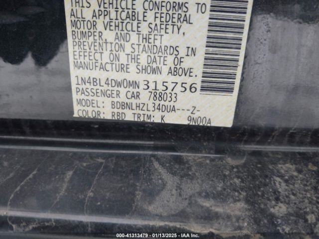 1N4BL4DW0MN315756 Nissan Altima Sv Intelligent Awd