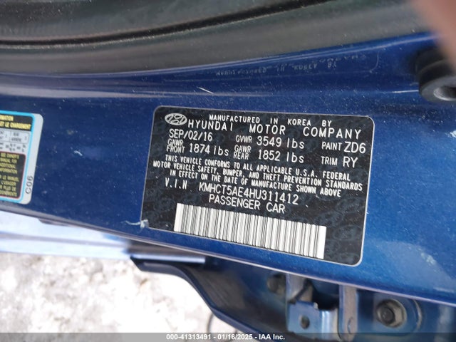 Hyundai ACCENT SE 2017 KMHCT5AE4HU311412 Image 9