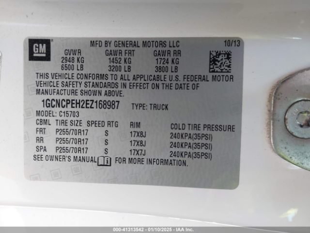 1GCNCPEH2EZ168987 Chevrolet Silverado 1500 Work Truck 1wt