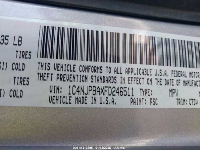 1C4NJPBAXFD246511 Jeep Patriot Altitude Edition